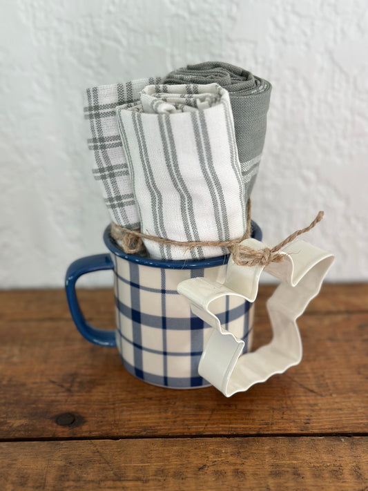 Blue mug gift set