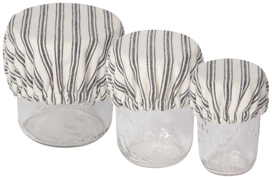 Ticking Stripe Mini Bowl Cover Set of 3