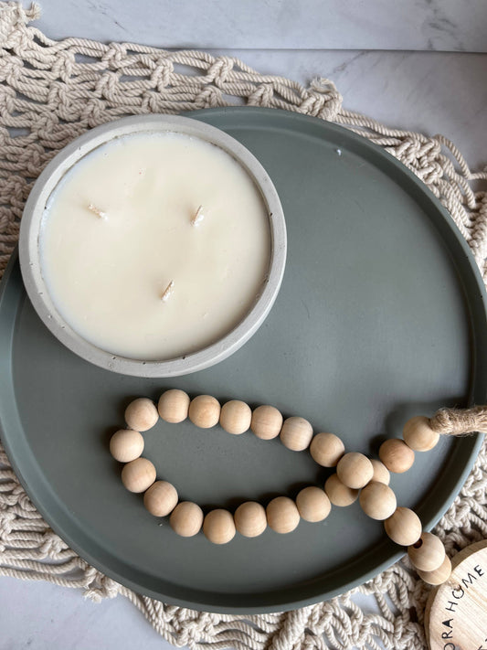 Three Wick Concrete Holiday Candle