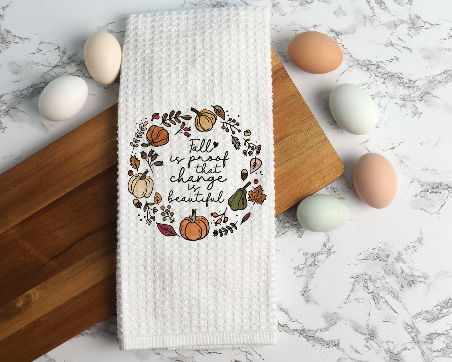 Fall Change is Beautiful Towel, Fall Leaves Kitchen Decor